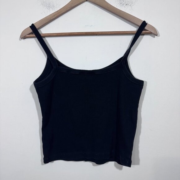 Aritzia TNA Womens Ribbed Black Tank Top Size Large 100% Cotton - Picture 3 of 5